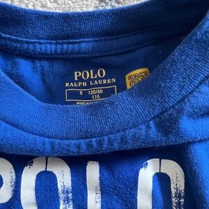 Polo by Ralph Lauren long sleeve shirt/blue with ski Bear. Toddler Size 5